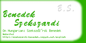 benedek szekszardi business card